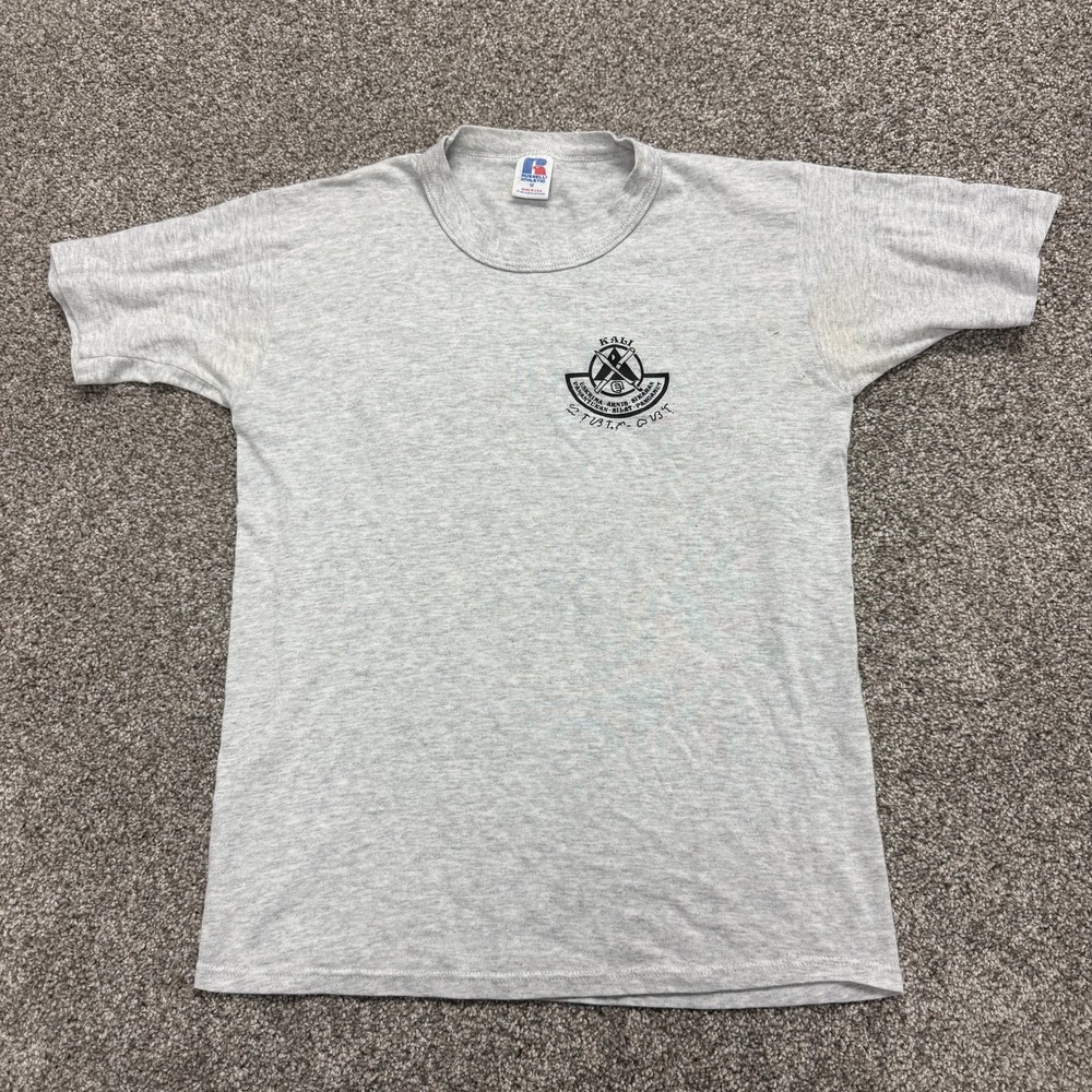 Vintage Russell Athletic Shirt Mens Medium Gray LMA Martial Arts Tee T-Shirt